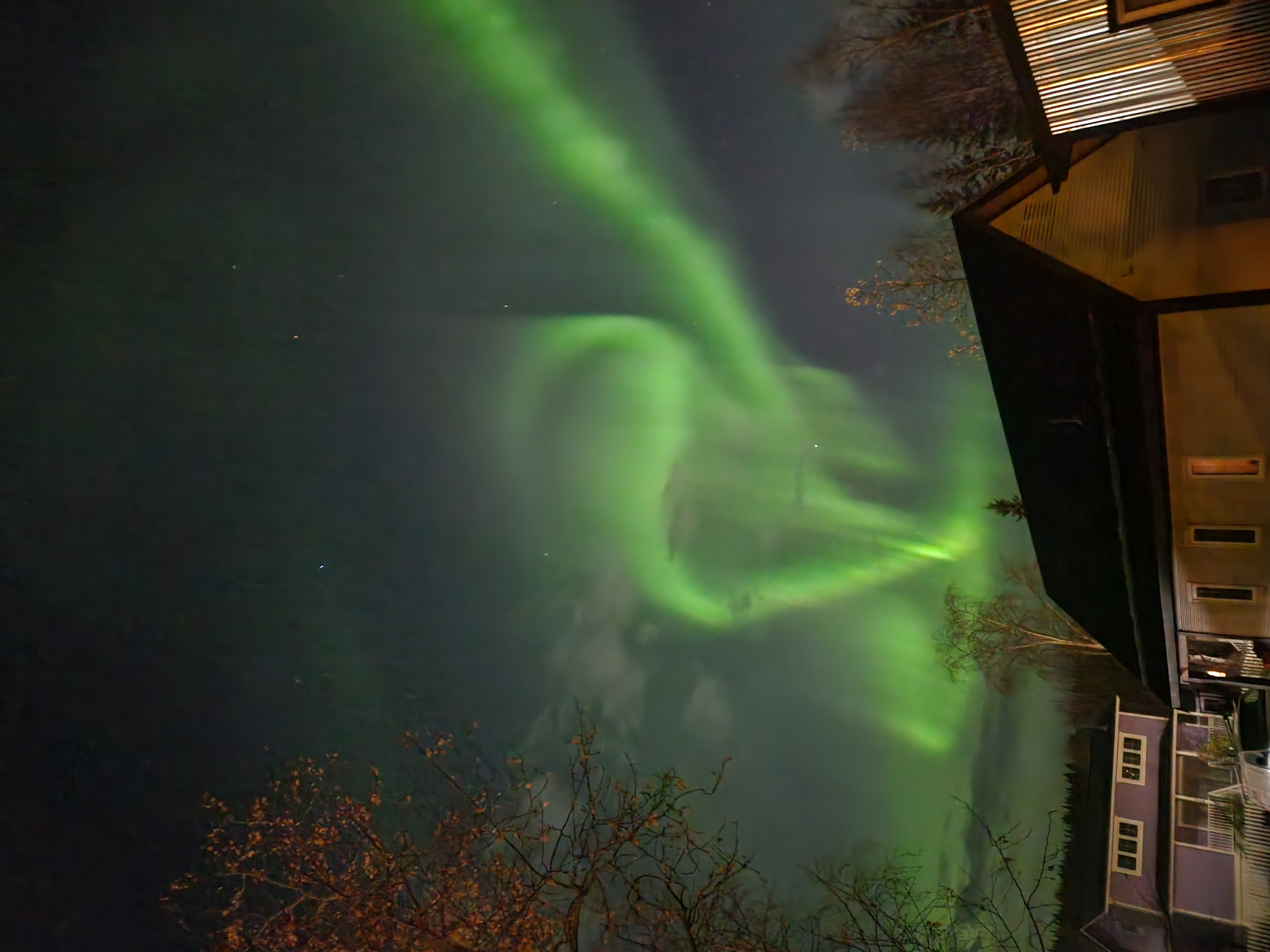 Northern lights over Dawson City, Yukon