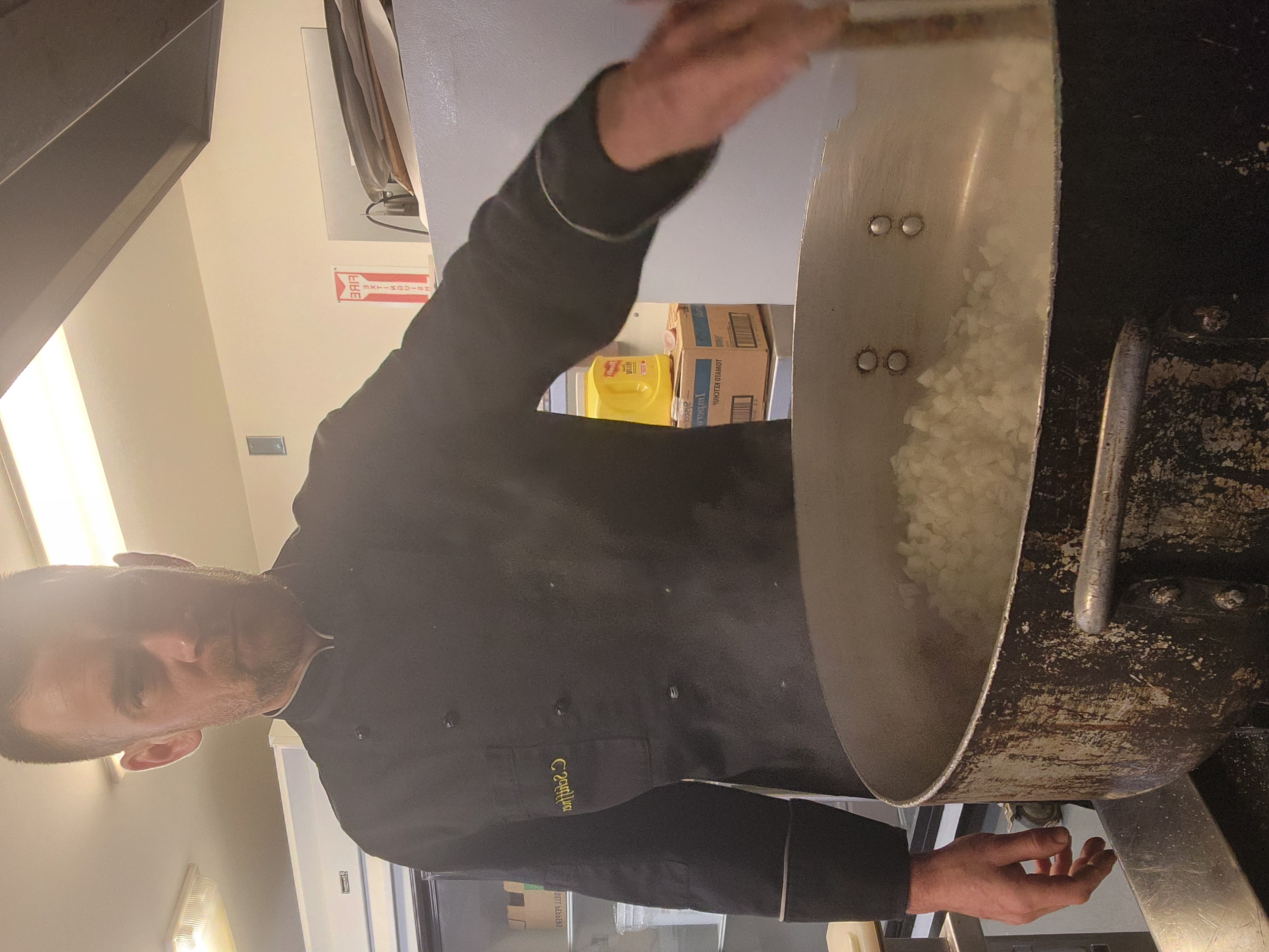 Chef Christian cooking at Grumpy Schnitzel